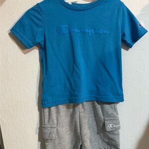Champion Blue Tee and Gray Shorts Set